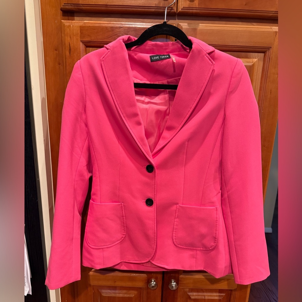 Love Token Women's Vibrant Pink Blazer
